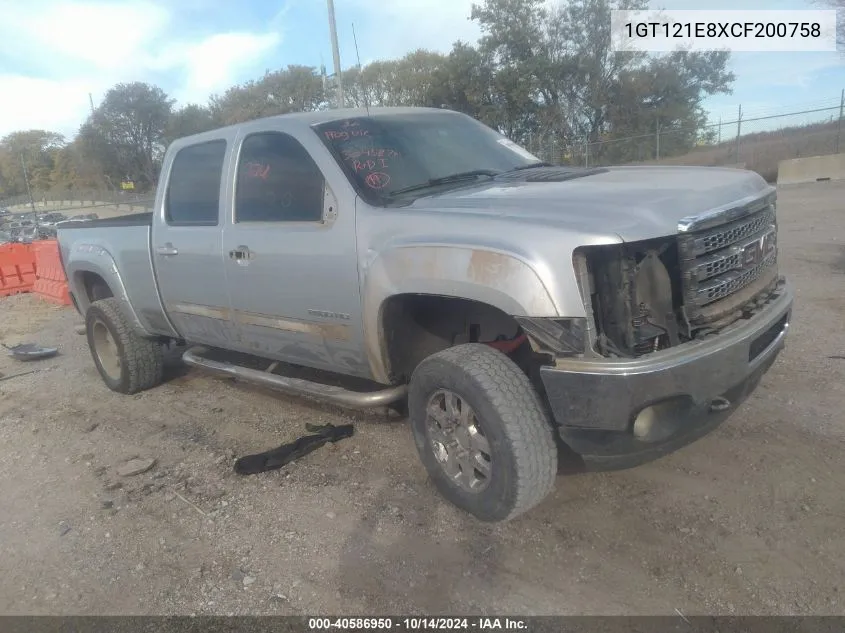 1GT121E8XCF200758 2012 GMC Sierra 2500Hd K2500 Slt