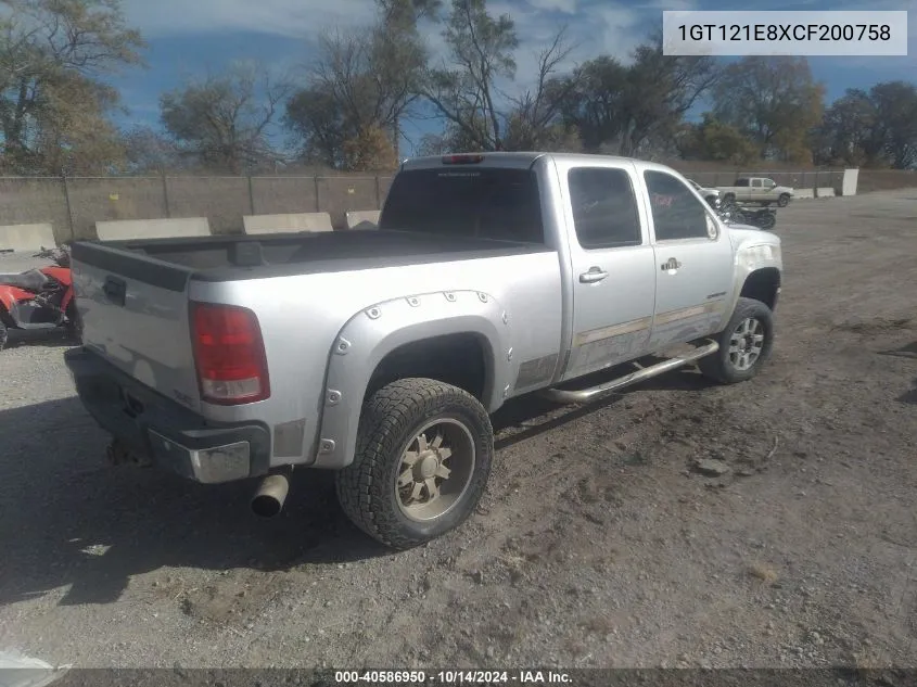 1GT121E8XCF200758 2012 GMC Sierra 2500Hd K2500 Slt