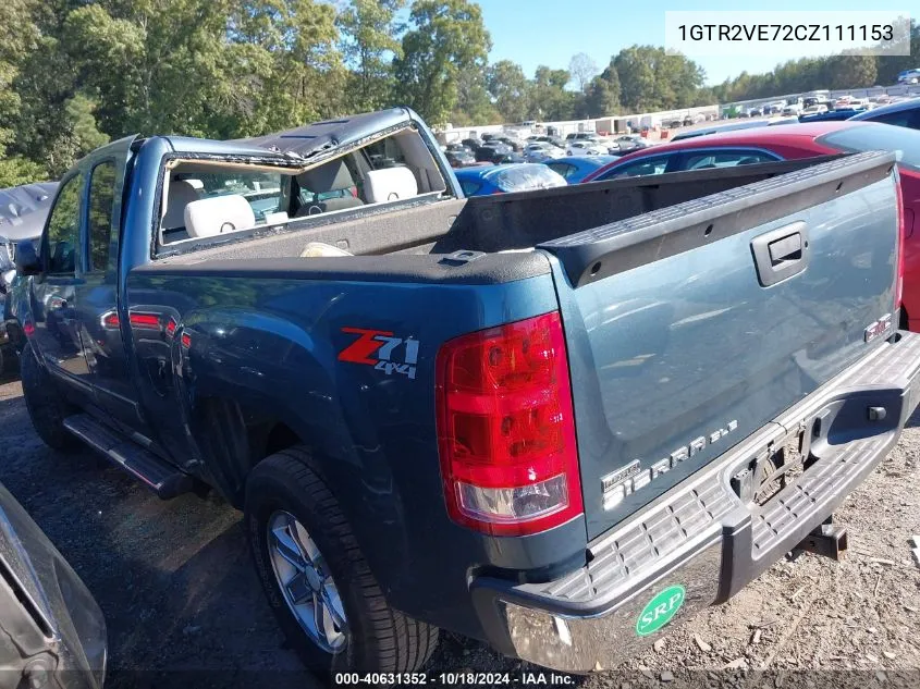 2012 GMC Sierra 1500 Sle VIN: 1GTR2VE72CZ111153 Lot: 40631352