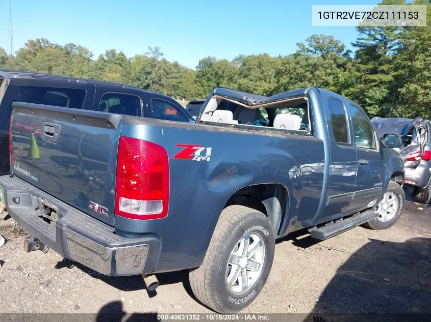 2012 GMC Sierra 1500 Sle VIN: 1GTR2VE72CZ111153 Lot: 40631352