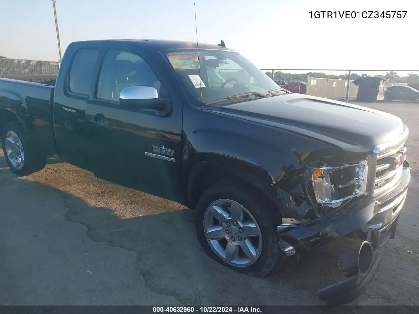 2012 GMC Sierra 1500 Sle VIN: 1GTR1VE01CZ345757 Lot: 40632960