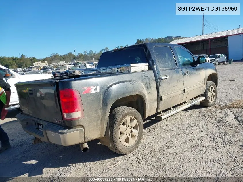 2012 GMC Sierra 1500 Slt VIN: 3GTP2WE71CG135960 Lot: 40637226