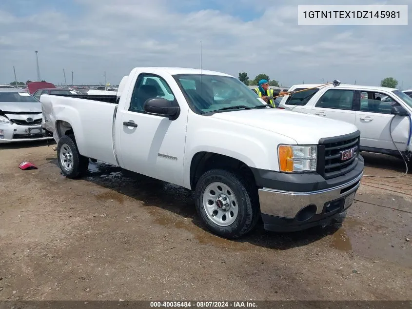 2013 GMC Sierra 1500 Work Truck VIN: 1GTN1TEX1DZ145981 Lot: 40036484