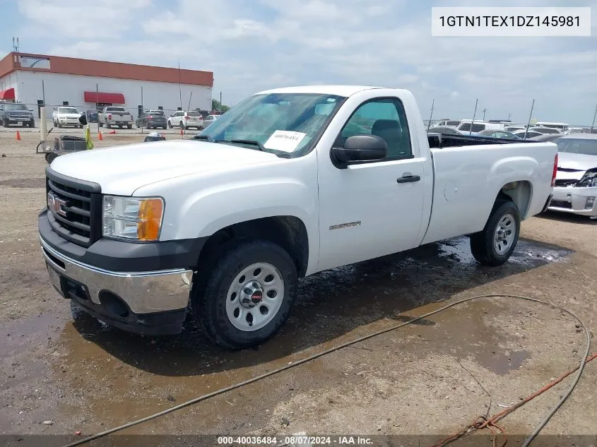 2013 GMC Sierra 1500 Work Truck VIN: 1GTN1TEX1DZ145981 Lot: 40036484