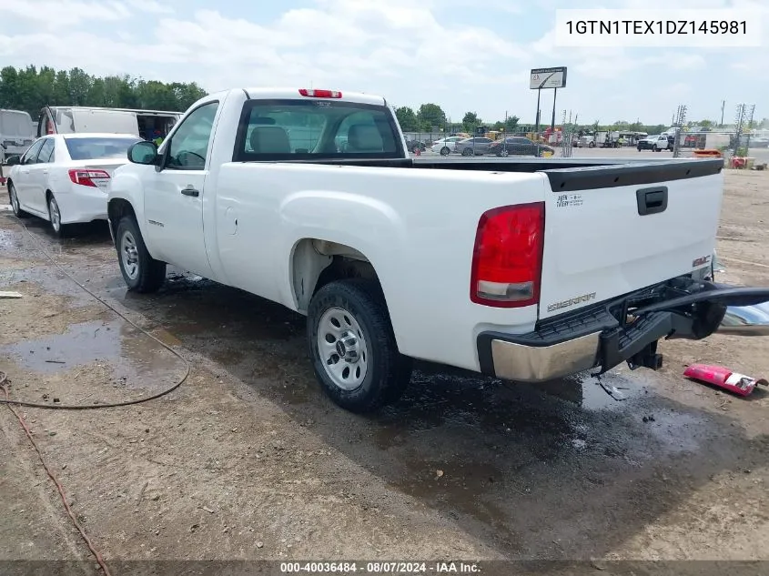 2013 GMC Sierra 1500 Work Truck VIN: 1GTN1TEX1DZ145981 Lot: 40036484