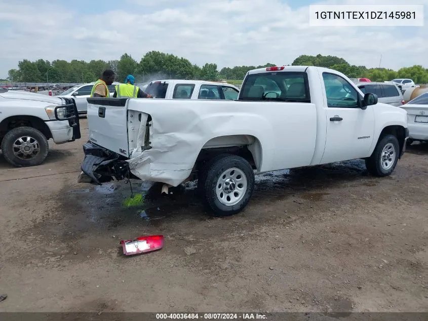 2013 GMC Sierra 1500 Work Truck VIN: 1GTN1TEX1DZ145981 Lot: 40036484