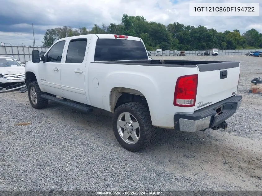 2013 GMC Sierra 2500Hd Slt VIN: 1GT121C86DF194722 Lot: 40163598