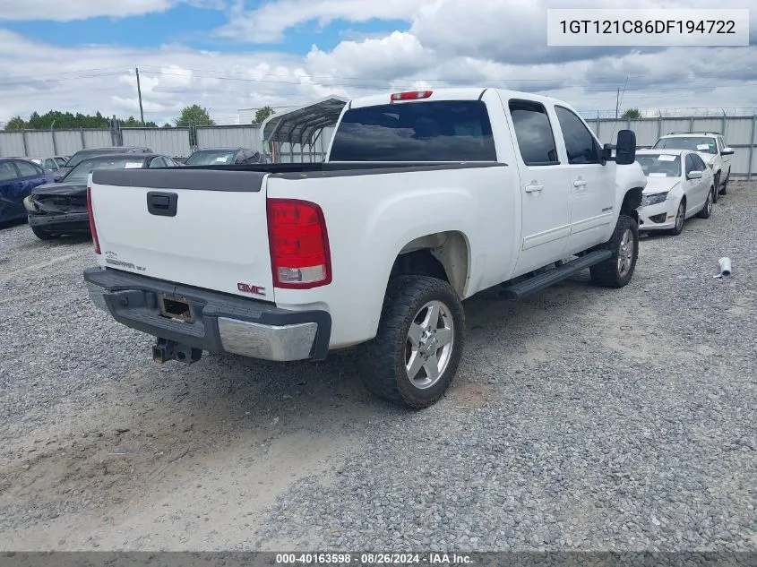 2013 GMC Sierra 2500Hd Slt VIN: 1GT121C86DF194722 Lot: 40163598