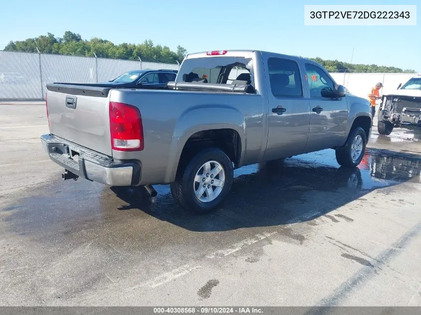 2013 GMC Sierra K1500 Sle VIN: 3GTP2VE72DG222343 Lot: 40308568