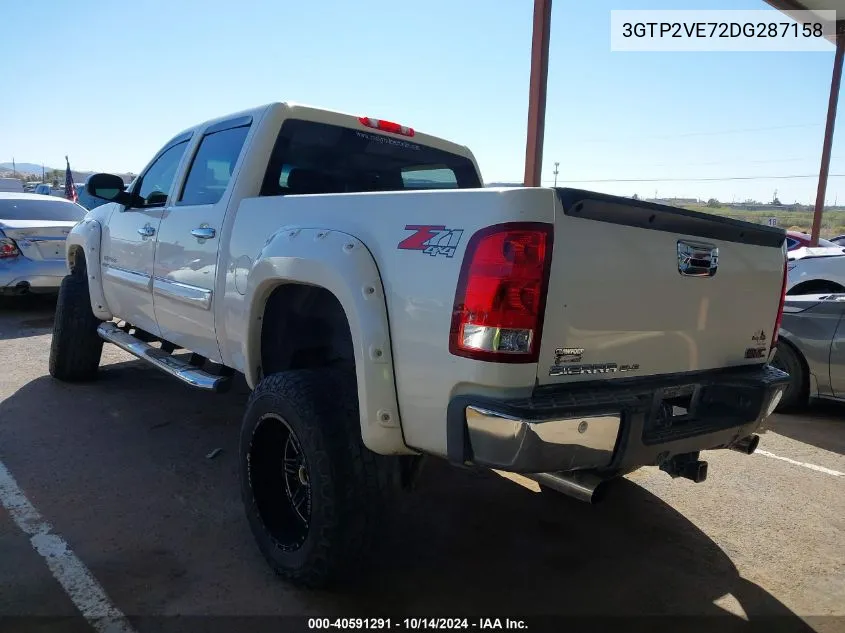 2013 GMC Sierra K1500 Sle VIN: 3GTP2VE72DG287158 Lot: 40591291