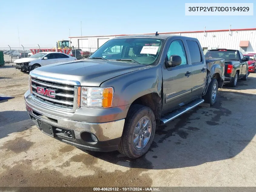 2013 GMC Sierra 1500 Sle VIN: 3GTP2VE70DG194929 Lot: 40625132