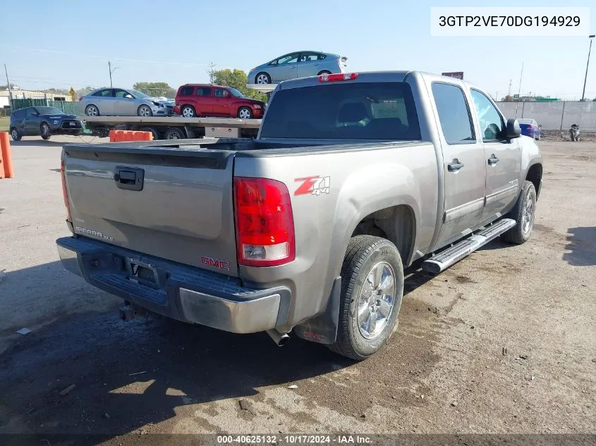 2013 GMC Sierra 1500 Sle VIN: 3GTP2VE70DG194929 Lot: 40625132