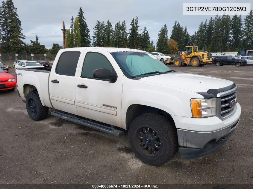 2013 GMC Sierra K1500 Sle VIN: 3GTP2VE78DG120593 Lot: 40636674