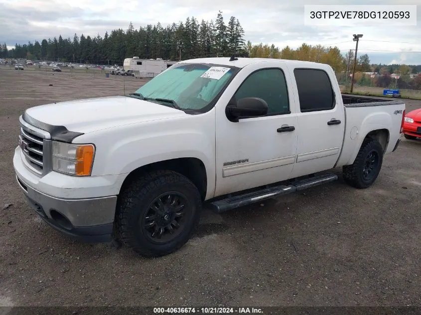 2013 GMC Sierra K1500 Sle VIN: 3GTP2VE78DG120593 Lot: 40636674