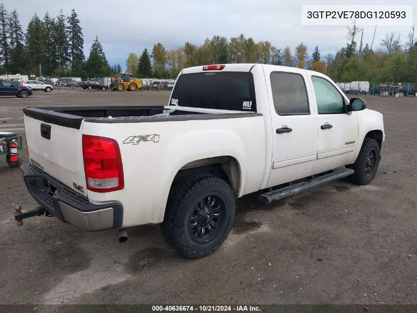 2013 GMC Sierra K1500 Sle VIN: 3GTP2VE78DG120593 Lot: 40636674