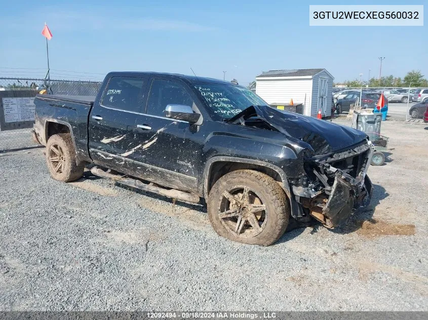 2014 GMC Sierra 1500 VIN: 3GTU2WECXEG560032 Lot: 12092494