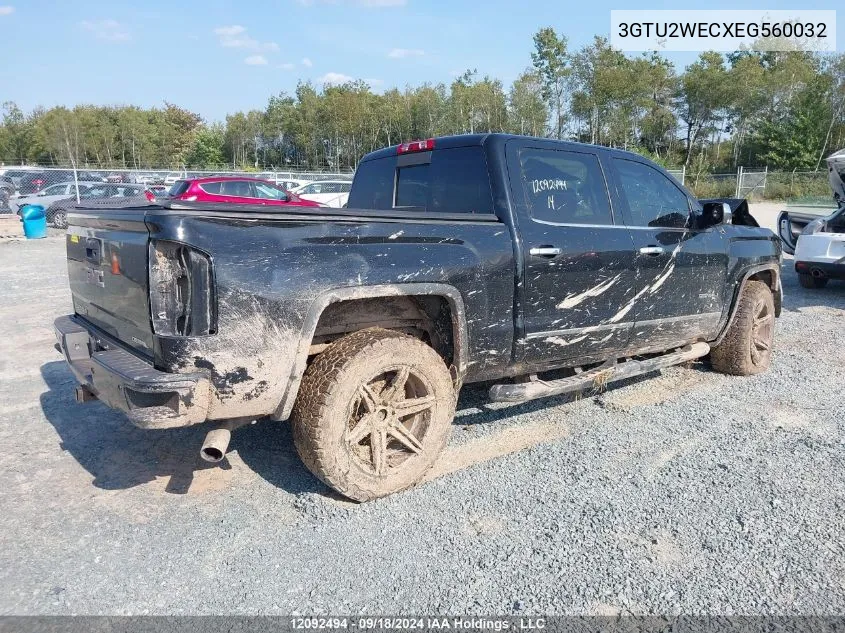 2014 GMC Sierra 1500 VIN: 3GTU2WECXEG560032 Lot: 12092494