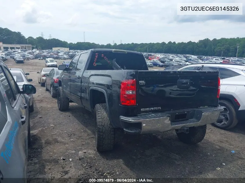 2014 GMC Sierra 1500 Sle VIN: 3GTU2UEC6EG145326 Lot: 39574579