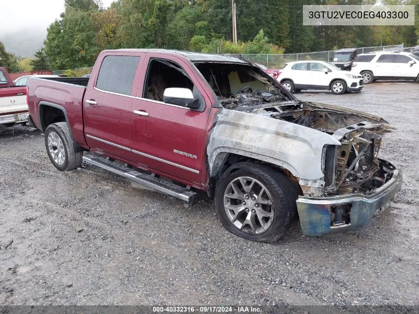 2014 GMC Sierra 1500 Slt VIN: 3GTU2VEC0EG403300 Lot: 40332316