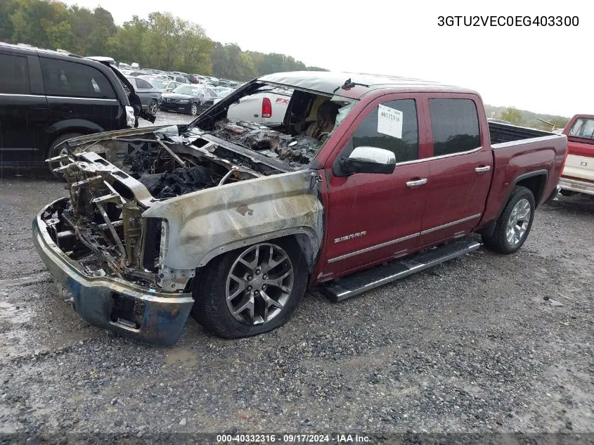 2014 GMC Sierra 1500 Slt VIN: 3GTU2VEC0EG403300 Lot: 40332316