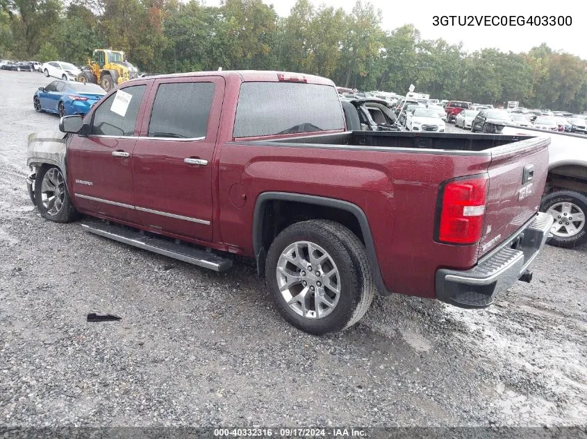 2014 GMC Sierra 1500 Slt VIN: 3GTU2VEC0EG403300 Lot: 40332316