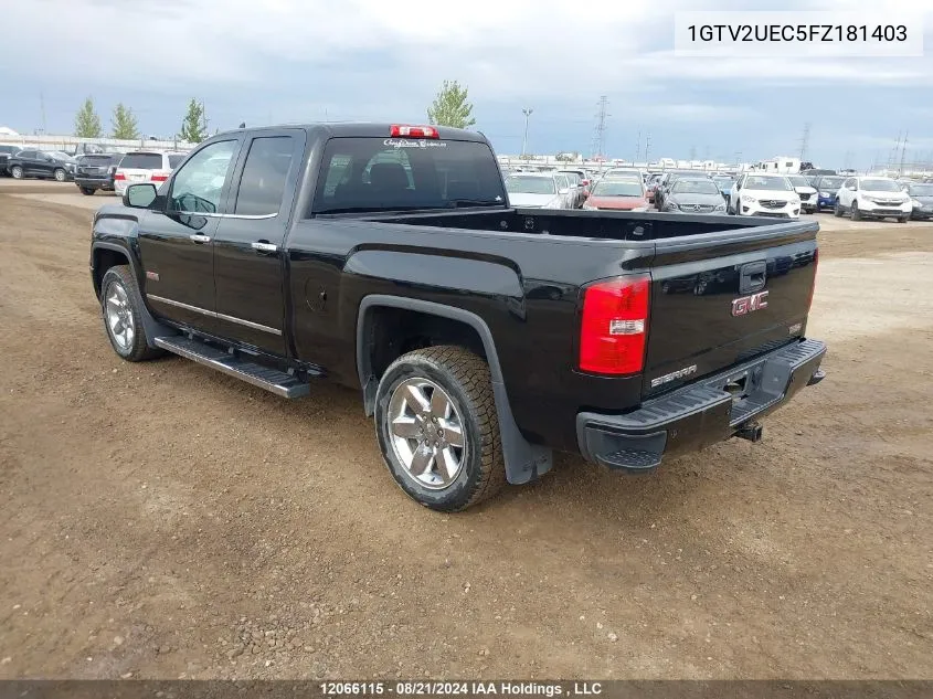 2015 GMC Sierra K1500 Sle VIN: 1GTV2UEC5FZ181403 Lot: 12066115