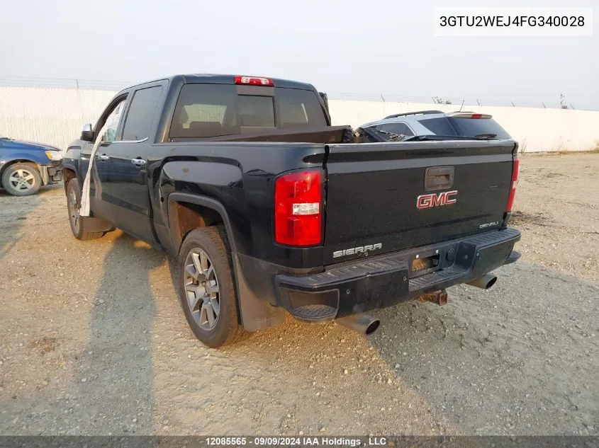 2015 GMC Sierra 1500 VIN: 3GTU2WEJ4FG340028 Lot: 12085565