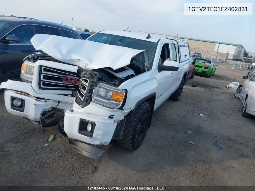 2015 GMC Sierra 1500 VIN: 1GTV2TEC1FZ402831 Lot: 12103445