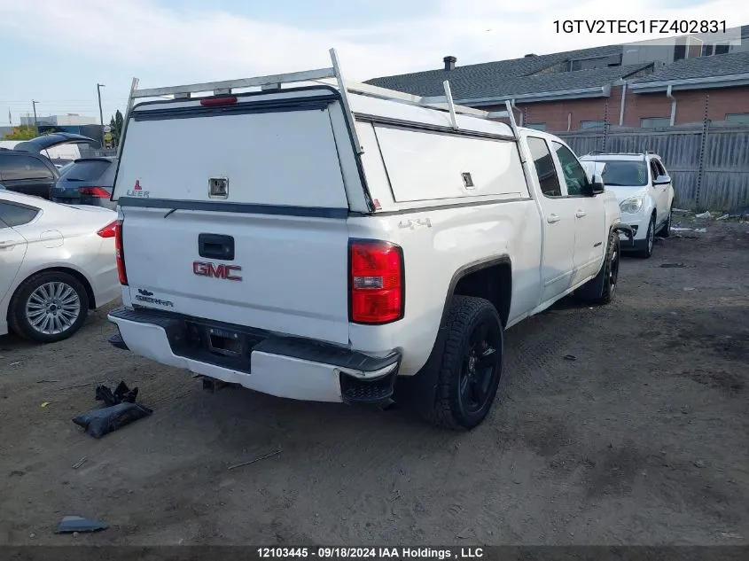 2015 GMC Sierra 1500 VIN: 1GTV2TEC1FZ402831 Lot: 12103445