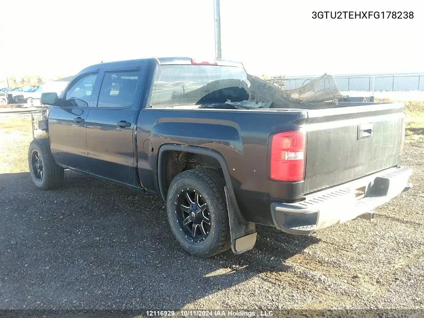 2015 GMC Sierra K1500 VIN: 3GTU2TEHXFG178238 Lot: 12116929