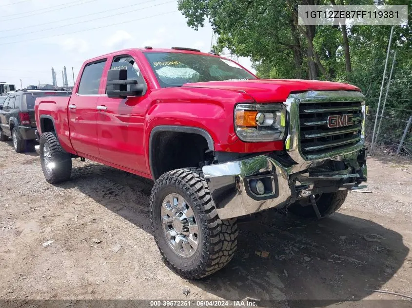 2015 GMC Sierra 2500Hd Slt VIN: 1GT12ZE87FF119381 Lot: 39572251