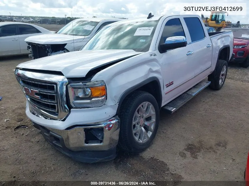 2015 GMC Sierra 1500 Slt VIN: 3GTU2VEJ3FG412699 Lot: 39731436