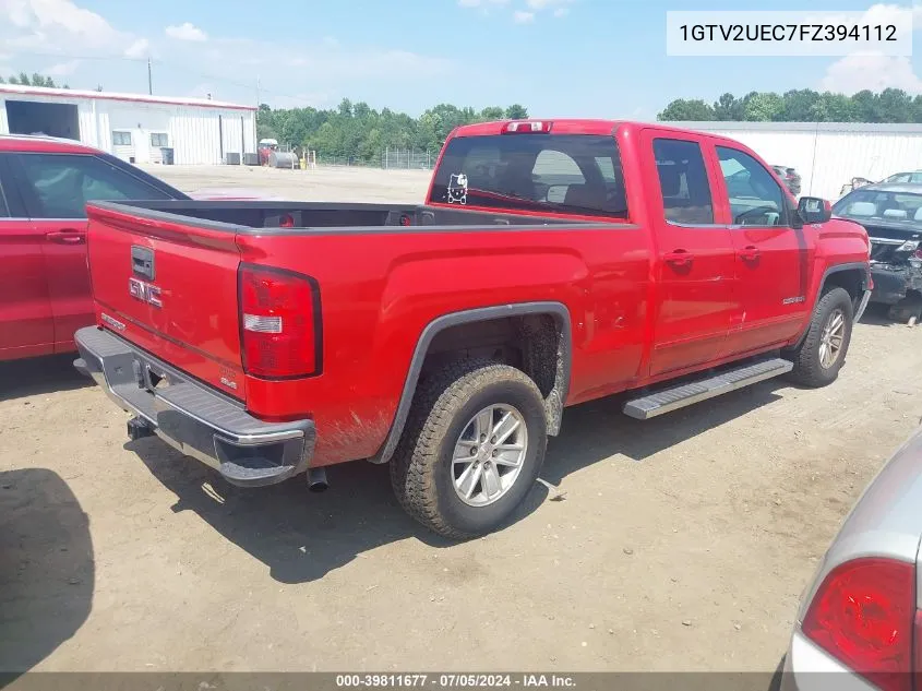 2015 GMC Sierra 1500 Sle VIN: 1GTV2UEC7FZ394112 Lot: 39811677