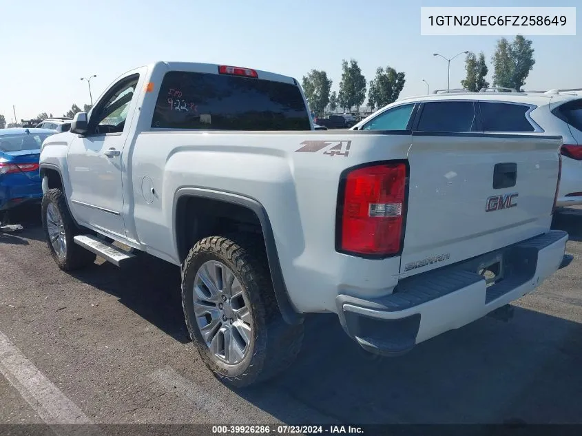 2015 GMC Sierra 1500 Sle VIN: 1GTN2UEC6FZ258649 Lot: 39926286