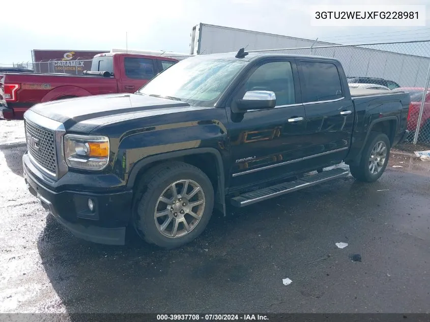 2015 GMC Sierra 1500 Denali VIN: 3GTU2WEJXFG228981 Lot: 39937708