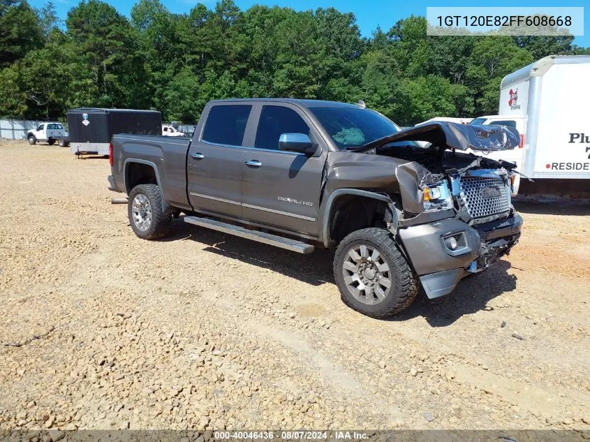 2015 GMC Sierra 2500Hd Denali VIN: 1GT120E82FF608668 Lot: 40046436