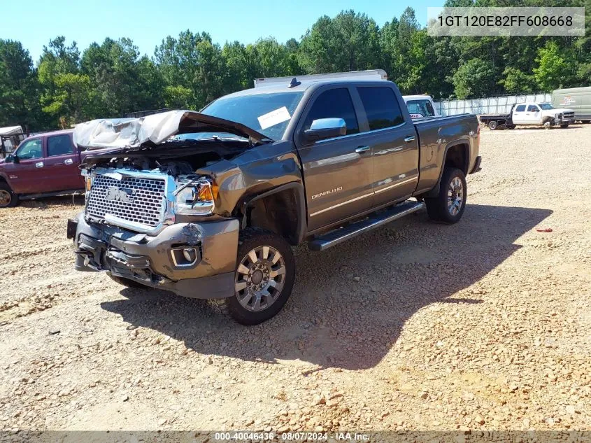 2015 GMC Sierra 2500Hd Denali VIN: 1GT120E82FF608668 Lot: 40046436