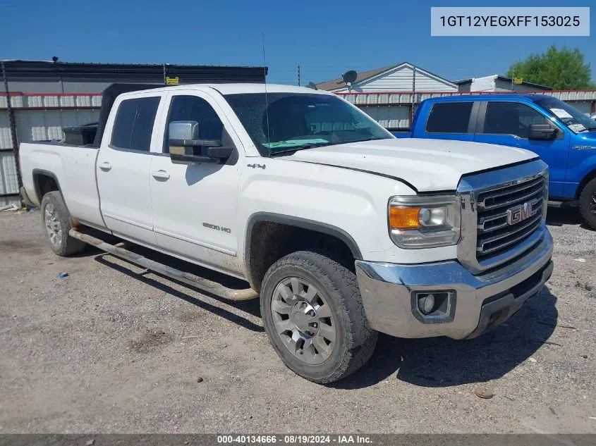 2015 GMC Sierra 2500Hd Sle VIN: 1GT12YEGXFF153025 Lot: 40134666