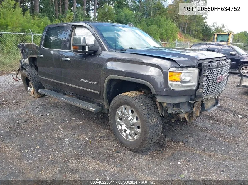 2015 GMC Sierra 2500Hd Denali VIN: 1GT120E80FF634752 Lot: 40223311