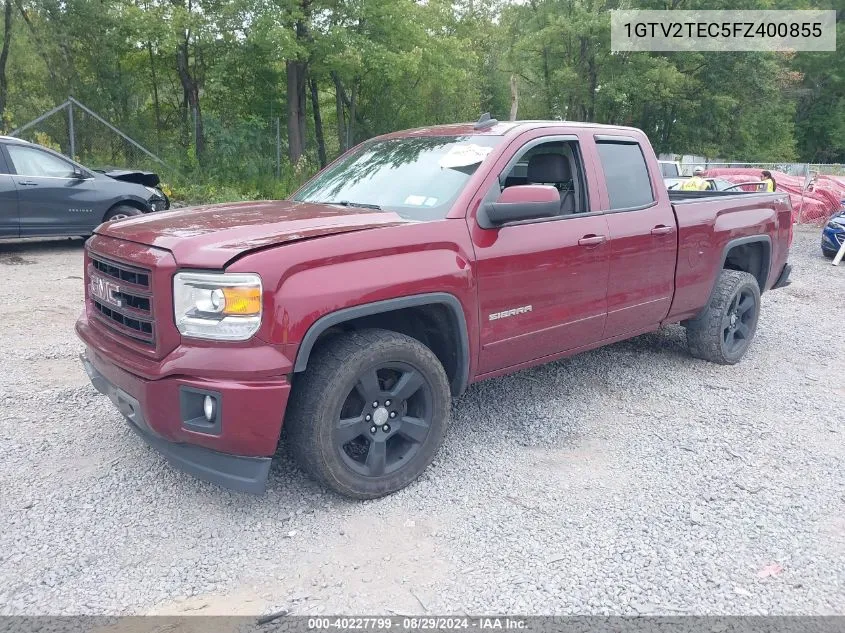 2015 GMC Sierra 1500 VIN: 1GTV2TEC5FZ400855 Lot: 40227799