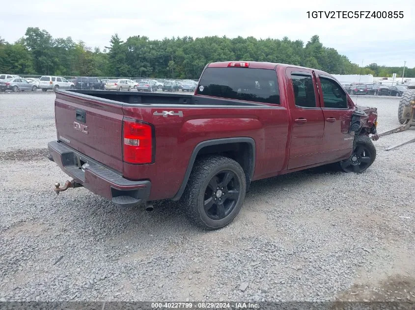 2015 GMC Sierra 1500 VIN: 1GTV2TEC5FZ400855 Lot: 40227799