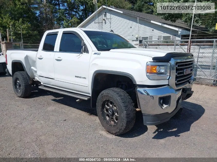 2015 GMC Sierra 2500Hd Sle VIN: 1GT22YEG3FZ103098 Lot: 40264733