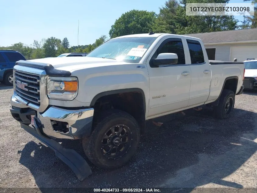 1GT22YEG3FZ103098 2015 GMC Sierra 2500Hd Sle