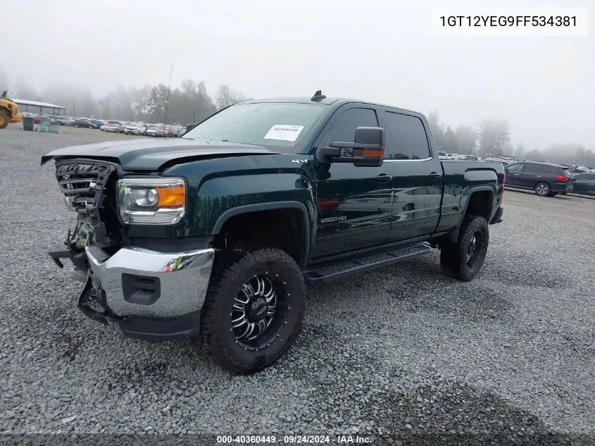 2015 GMC Sierra K2500 Sle VIN: 1GT12YEG9FF534381 Lot: 40360449