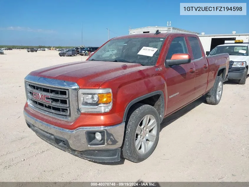 2015 GMC Sierra 1500 Sle VIN: 1GTV2UEC1FZ194598 Lot: 40370748