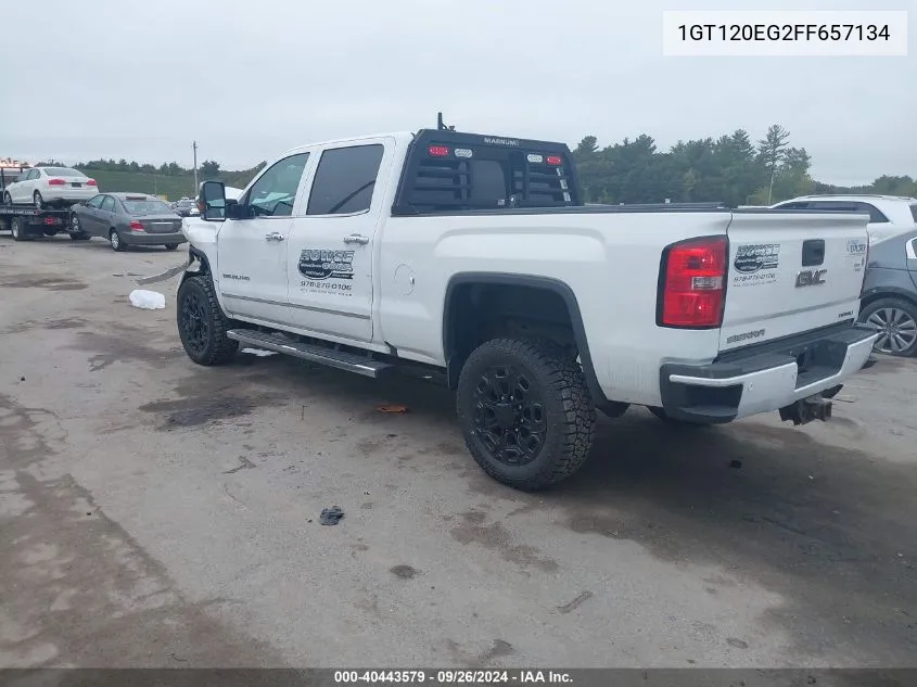 2015 GMC Sierra 2500Hd Denali VIN: 1GT120EG2FF657134 Lot: 40443579