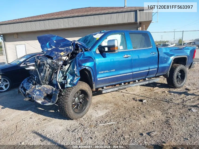 2015 GMC Sierra 2500Hd VIN: 1GT120E81FF563397 Lot: 40446581