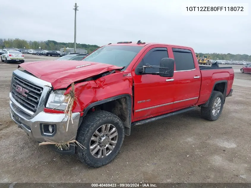 2015 GMC Sierra K2500 Slt VIN: 1GT12ZE80FF118072 Lot: 40459423