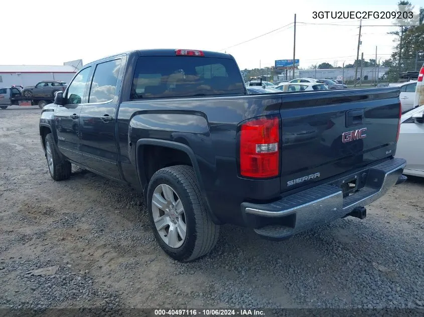 2015 GMC Sierra K1500 Sle VIN: 3GTU2UEC2FG209203 Lot: 40497116