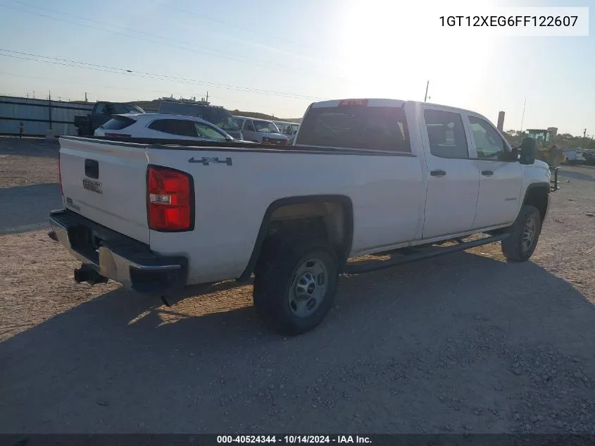 2015 GMC Sierra 2500Hd VIN: 1GT12XEG6FF122607 Lot: 40524344